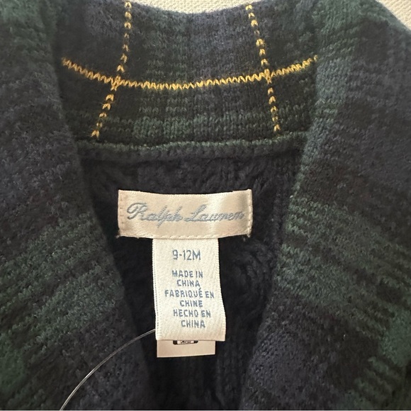 Ralph Lauren 9-12 Months Baby Boy Holiday Christmas Cardigan Sweater Nutc - Picture 4 of 6